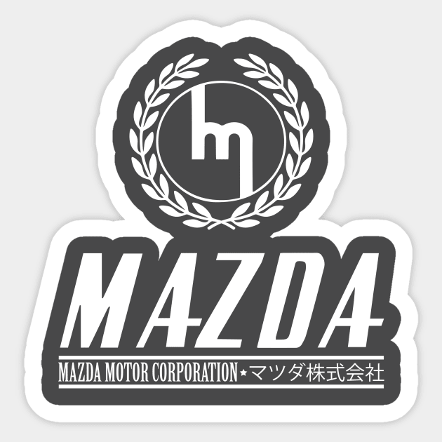 Mazda Vintage Classic - Solid White Sticker by paterack